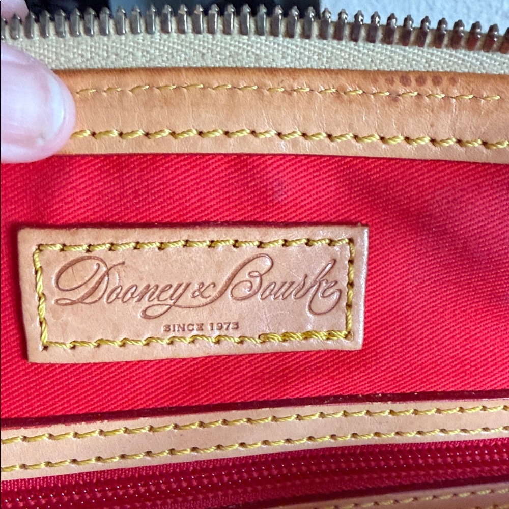 Dooney & Bourke Teal Patent Satchel with Tan Trim - Picture 4 of 6